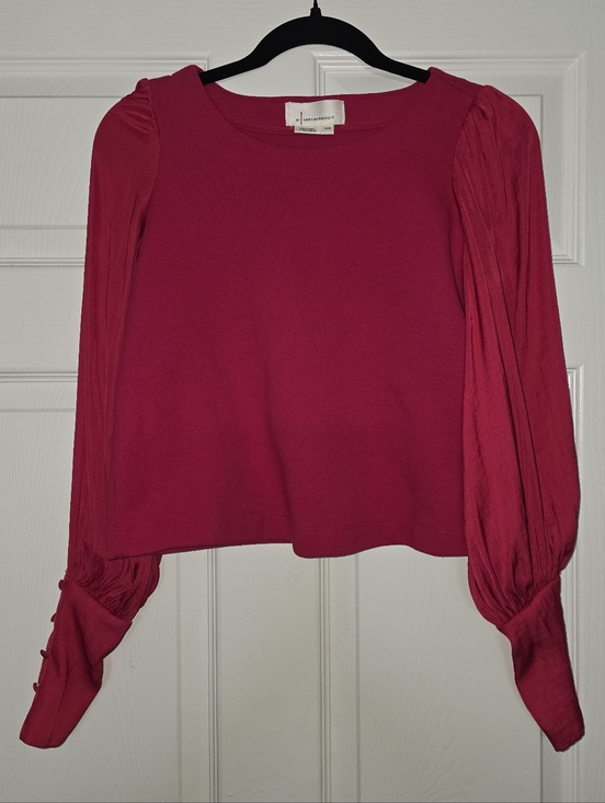 Anthropologie Tops - By Anthropologie Hot Pink Button Sleeve Blouse Size XXS